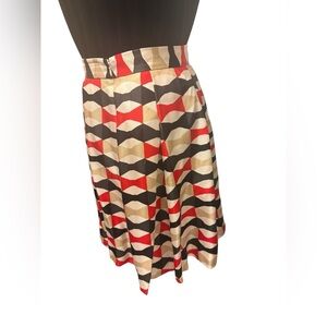 Kate Spade Red and Cream A-Line Skirt